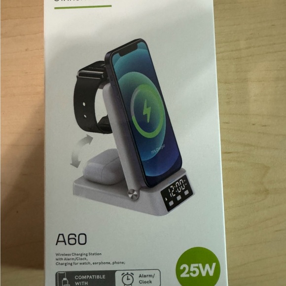 4 in 1 Wireless charging station with clock. - Picture 5 of 9